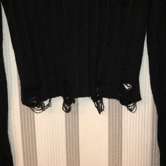 Distressed Crop Sweater - Picture 2 of 7